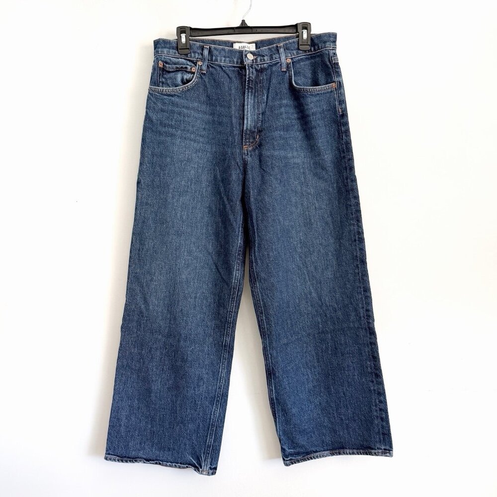 Agolde Wide-Leg Vintage Blue Jeans